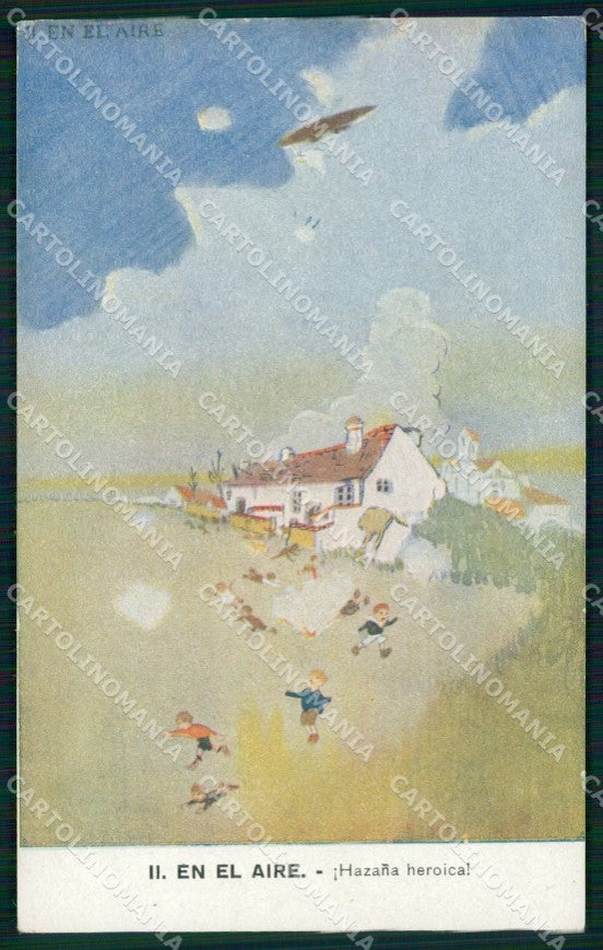 WW1 WWI Propaganda Anti German En el Aire serie II cartolina XB7223 – fronte