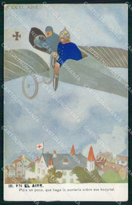 WW1 WWI Propaganda Anti German En el Aire serie III cartolina XB7224 – fronte