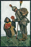 WW1 German Propaganda Heil und Sieg Deutscher Soldat F.Hass cartolina XB7226 – fronte