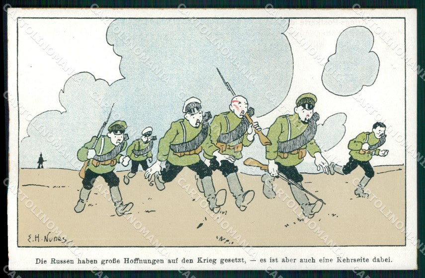 WW1 German Propaganda Die Russen Meggendorfer 25 E. H. Nunes cartolina XB7228 – fronte