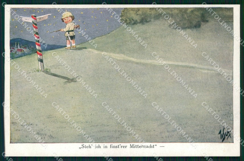 WW1 WWI German Propaganda Children Willi Scheuermann serie 656 cartolina XB7235 – fronte