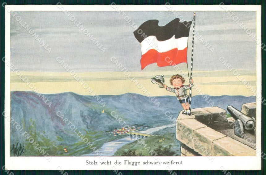 WW1 WWI German Propaganda Children Willi Scheuermann serie 731 cartolina XB7236 – fronte