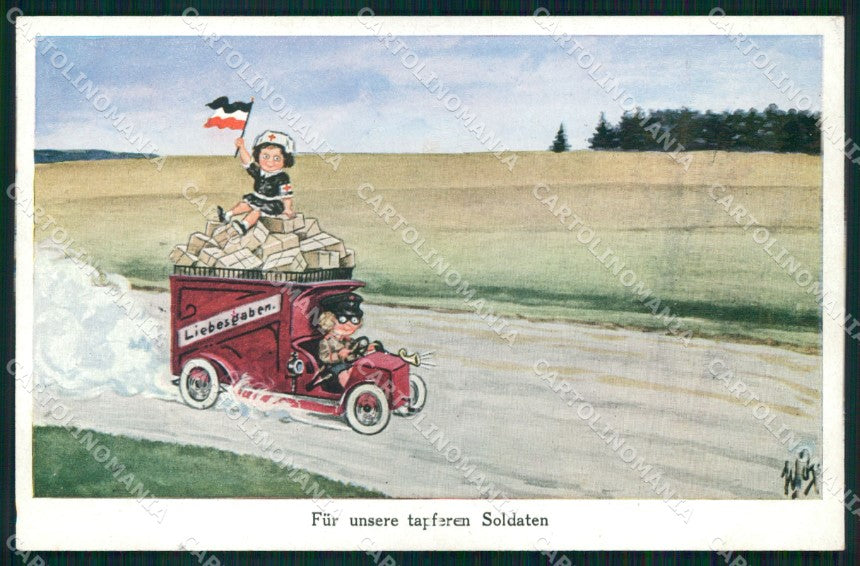 WW1 WWI German Propaganda Children Willi Scheuermann serie 731 cartolina XB7238 – fronte
