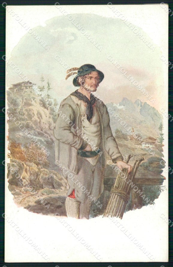 Costumi Tirolesi Volkstypen Tiroler Mann aus Tux cartolina XB7246 – fronte