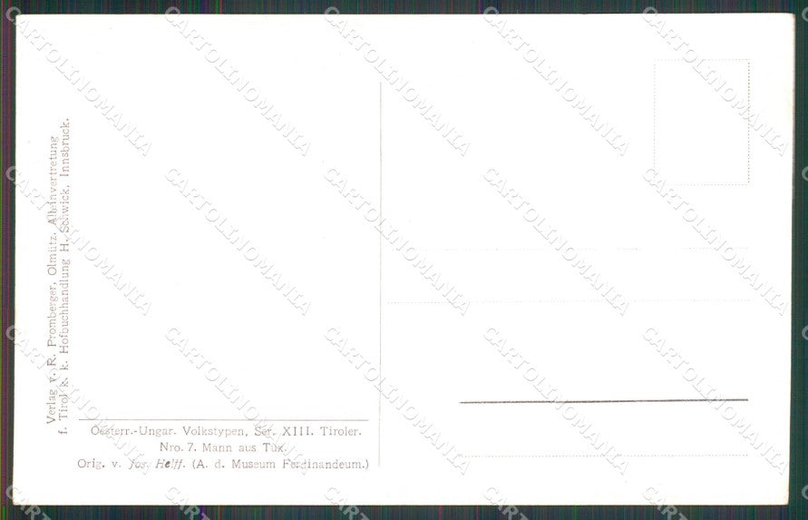 Costumi Tirolesi Volkstypen Tiroler Mann aus Tux cartolina XB7246 – retro