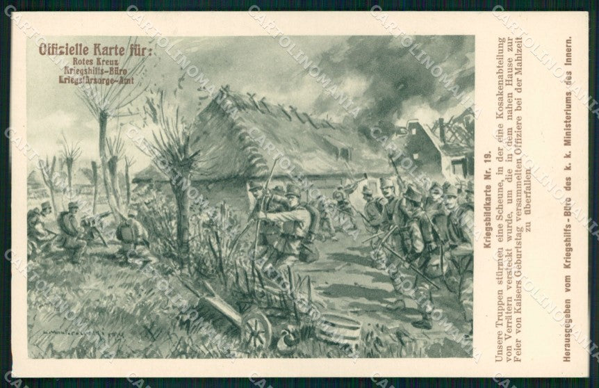 WW1 WWI Austrian Propaganda Rotes Kreuz Kriegsbildkarte 18 cartolina XB7253 – fronte