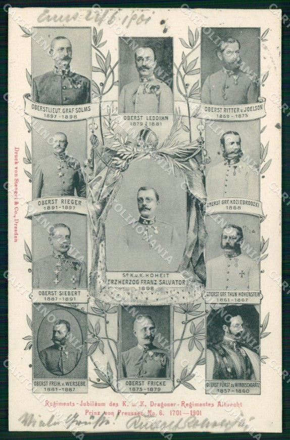 Militari Prussiani Dragoner Regimentes Albrecht cartolina XB7258 – fronte
