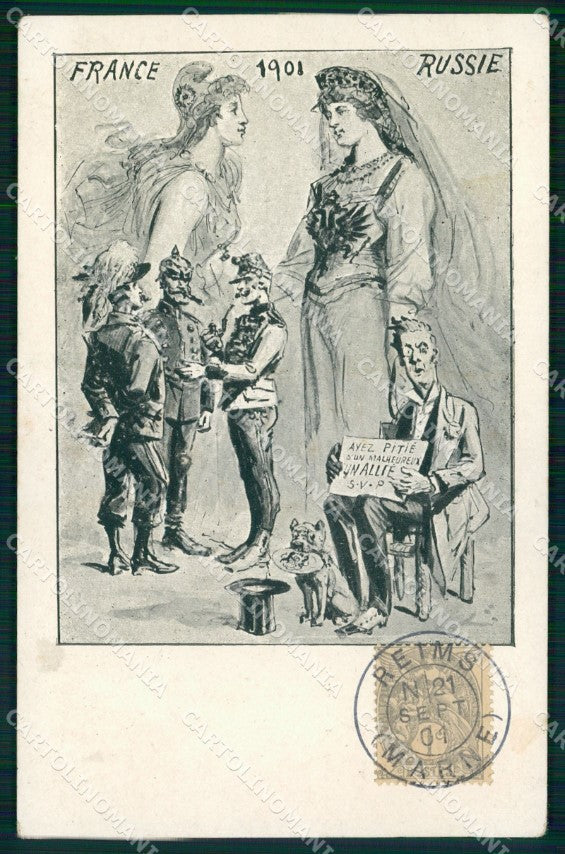 Politica France Russie 1901 Bersaglieri cartolina XB7261 – fronte