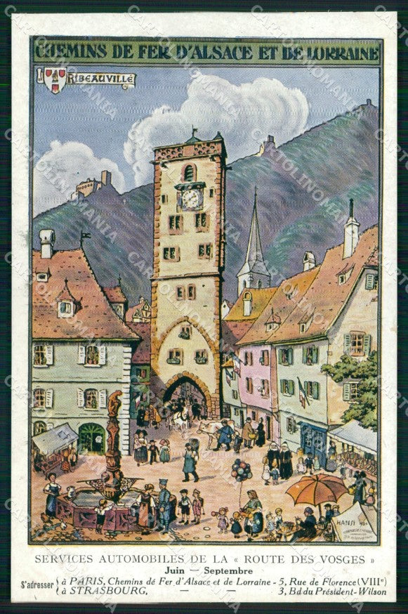 Artist Signed Illustratori Ribeauvillé Alsace Lorraine Hansi cartolina XB7267 – fronte