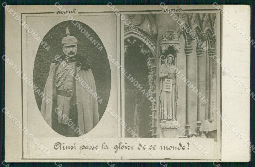 WW1 WWI French Propaganda Anti Kaiser Wilhelm II Photo cartolina XB7286 – fronte