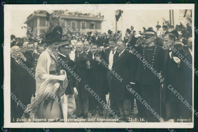 Reali Savoia Vittorio Emanuele III Regina Elena Genova Ferro cartolina XB7326 – fronte