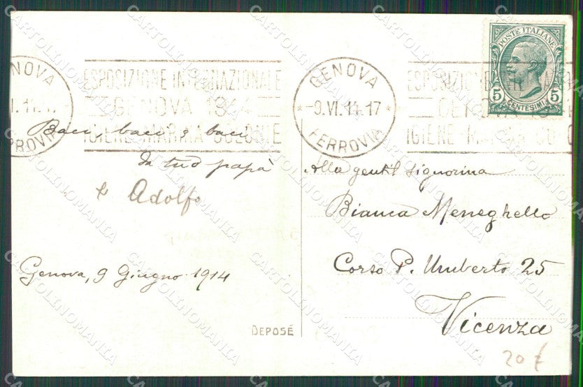 Reali Savoia Vittorio Emanuele III Regina Elena Genova Ferro cartolina XB7326 – retro