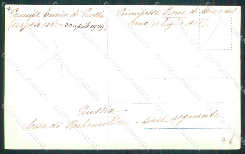 Reali Royalty Prinzen Heinrich von Prussen cartolina XB7349 – retro