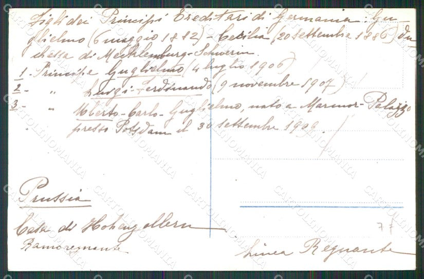 Reali Royalty Prinz Wilhelm von Preussen Kronprinzenpaares Foto cartolina XB7356 – retro