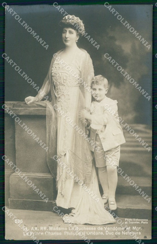 Royalty Duchesse de Vendome Prince Charles Philippe d'Orleans cartolina XB7369 – fronte