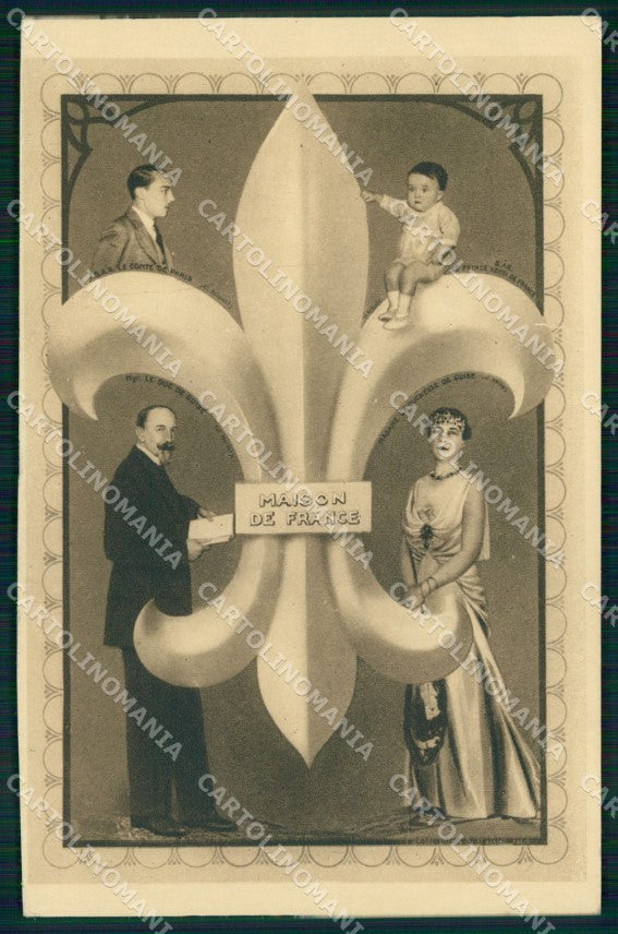Reali Royalty Maison de France Duc de Guise cartolina XB7373 – fronte