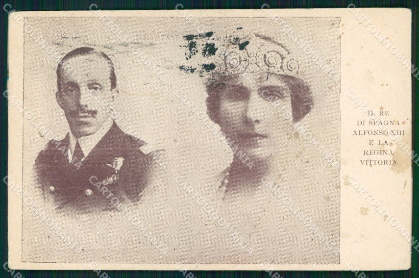 Reali Royalty Alfonso XIII Re di Spagna PIEGHINE cartolina XB7392 – fronte