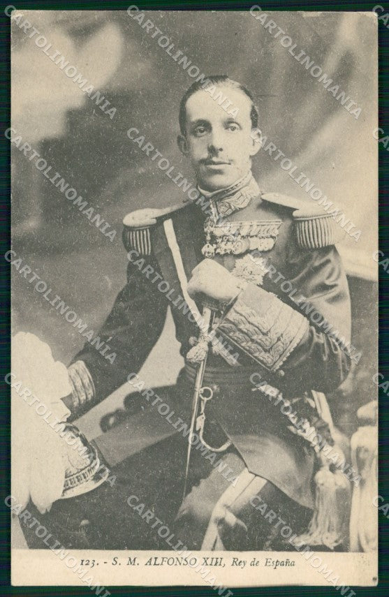 Reali Royalty Alfonso XIII Re di Spagna cartolina XB7393 – fronte