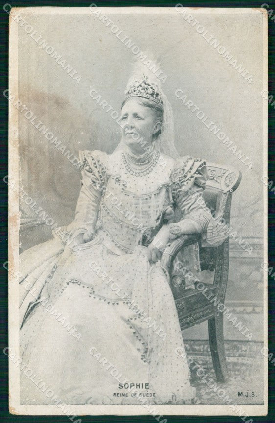 Reali Royalty Sophia of Nassau Queen of Sweden Norway ABRADED cartolina XB7394 – fronte