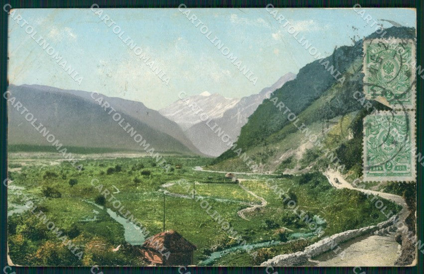 Russia Georgia Caucase Russian Stamp CREASED postcard XC0285 – fronte