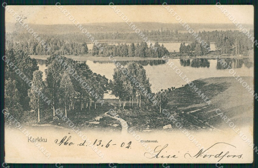 Finland Russia Karkku Abo Turku Russian Stamp postcard XC0294 – fronte
