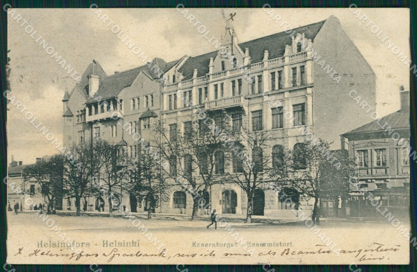Finland Russia Helsinki Russian Stamp CORNER CREASE postcard XC0310 – fronte