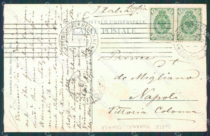Finland Russia Helsinki Russian Stamp CORNER CREASE postcard XC0310 – retro