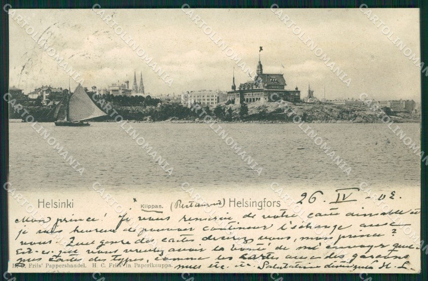 Finland Russia Helsinki Russian Stamp postcard XC0318 – fronte