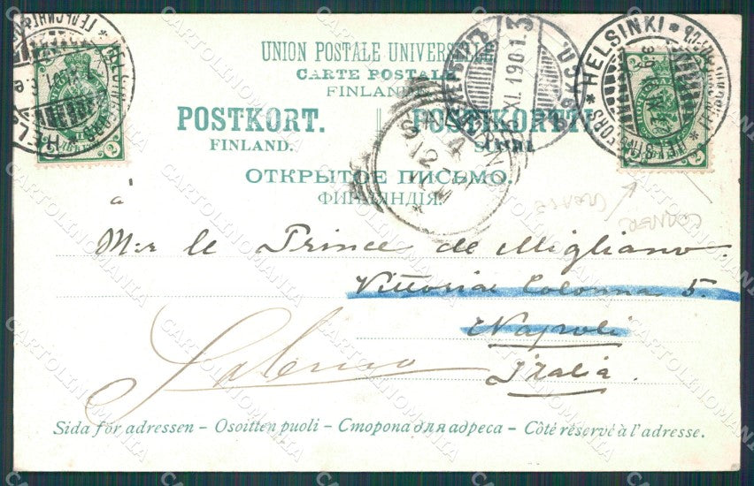 Finland Russia Helsinki Russian Stamp CORNER CREASE postcard XC0333 – retro