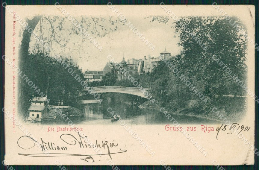 Lettonia Latvia Riga Russia Russian Stamp CORNER CREASES postcard XC0379 – fronte