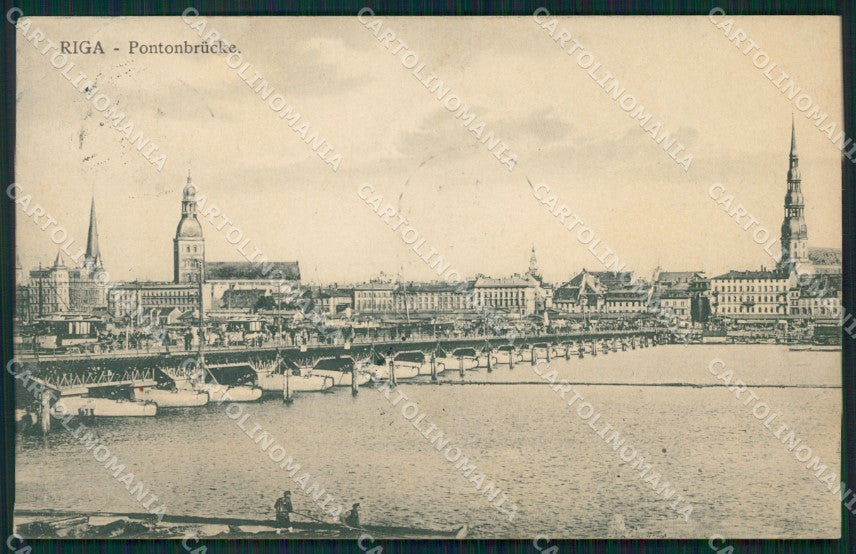 Lettonia Latvia Riga Russia Russian Stamp CORNER CREASE postcard XC0381 – fronte