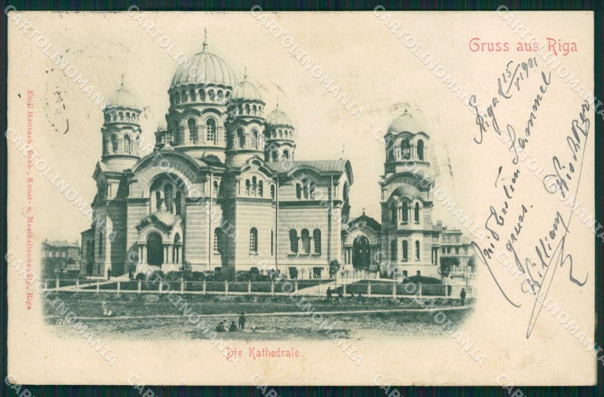 Lettonia Latvia Riga Russia Russian Stamp postcard XC0404 – fronte