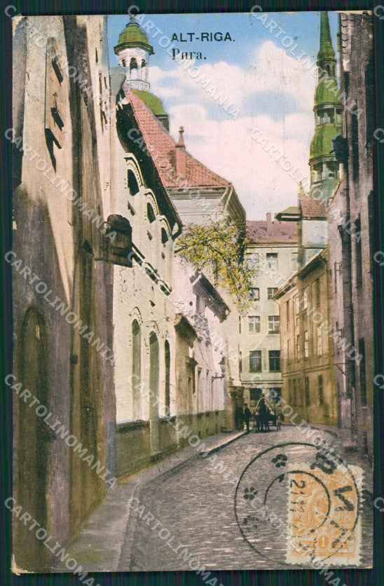 Lettonia Latvia Riga Russia Russian Stamp postcard XC0408 – fronte