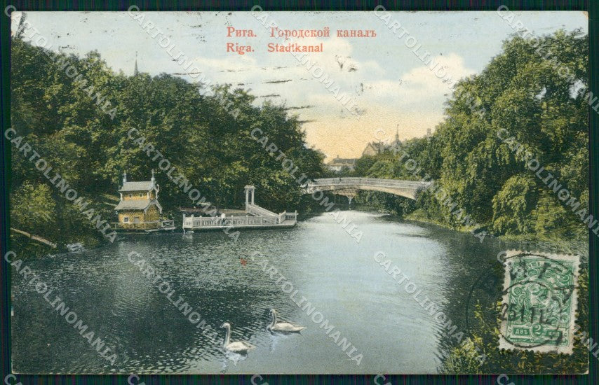 Lettonia Latvia Riga Russia Russian Stamp postcard XC0418 – fronte