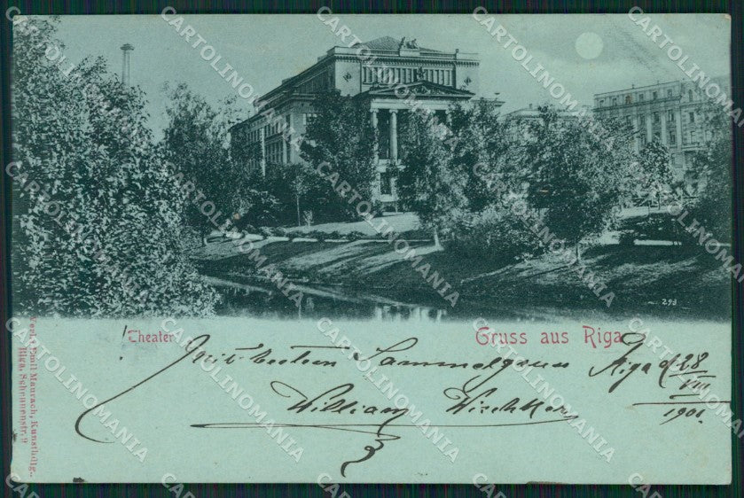 Lettonia Latvia Riga Russia Russian Stamp postcard XC0424 – fronte