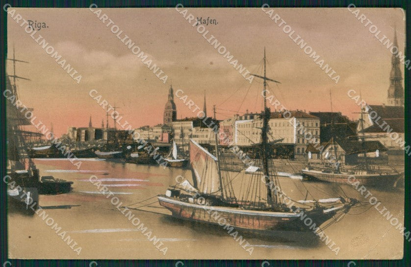 Lettonia Latvia Riga Russia Russian Stamp CORNER CREASES OPF postcard XC0432 – fronte