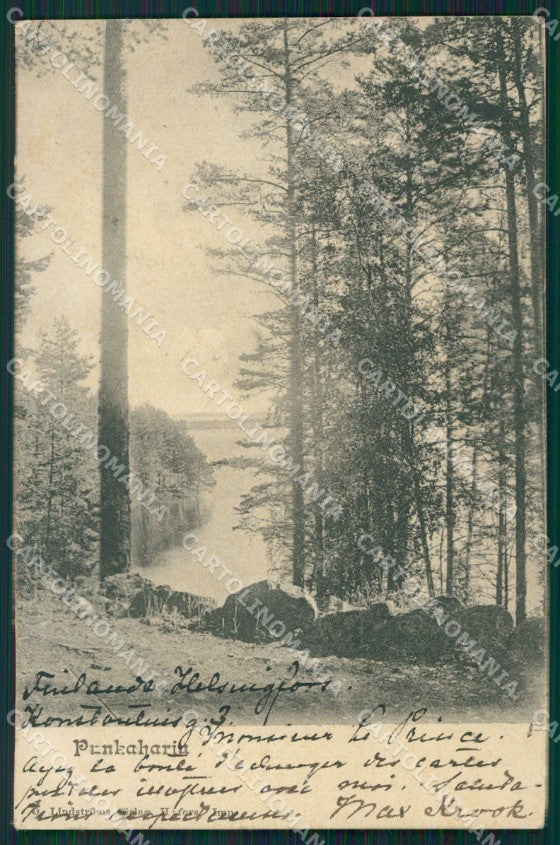 Finland Russia Punkaharju Punkuharju Russian Stamp postcard XC0588 – fronte