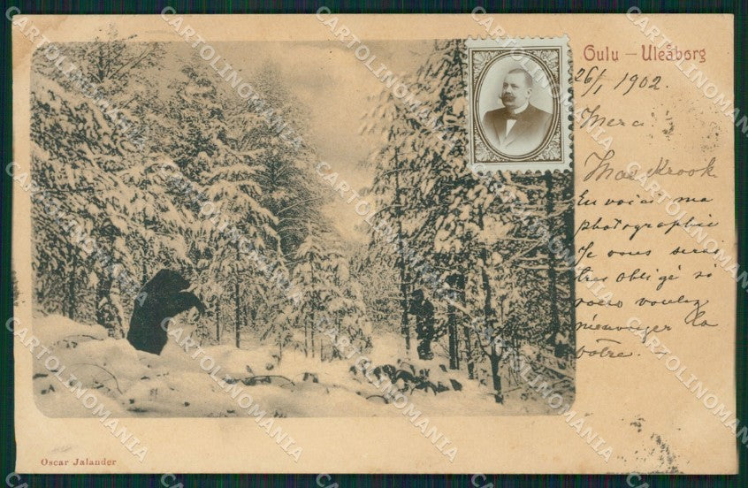 Finland Russia Oulu Uleaborg Russian Stamp postcard XC0602 – fronte