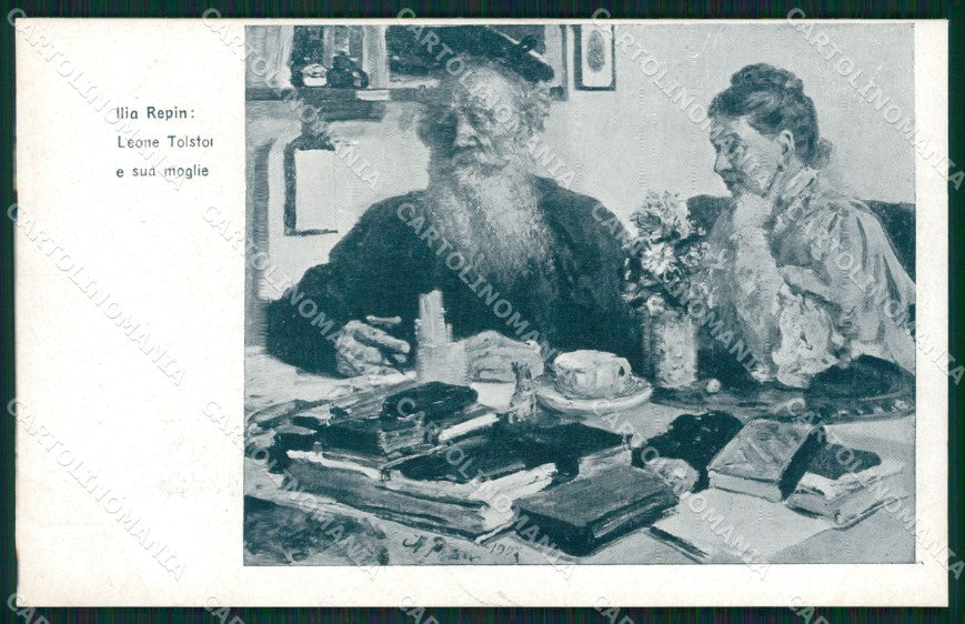Russia Llia Repin Leon Tolstoj Picture Artist Russian postcard XC0721 – fronte