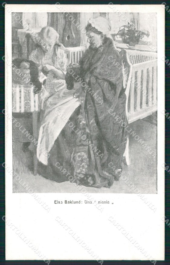 Russia Elsa Baklund Picture Artist Russian postcard XC0725 – fronte
