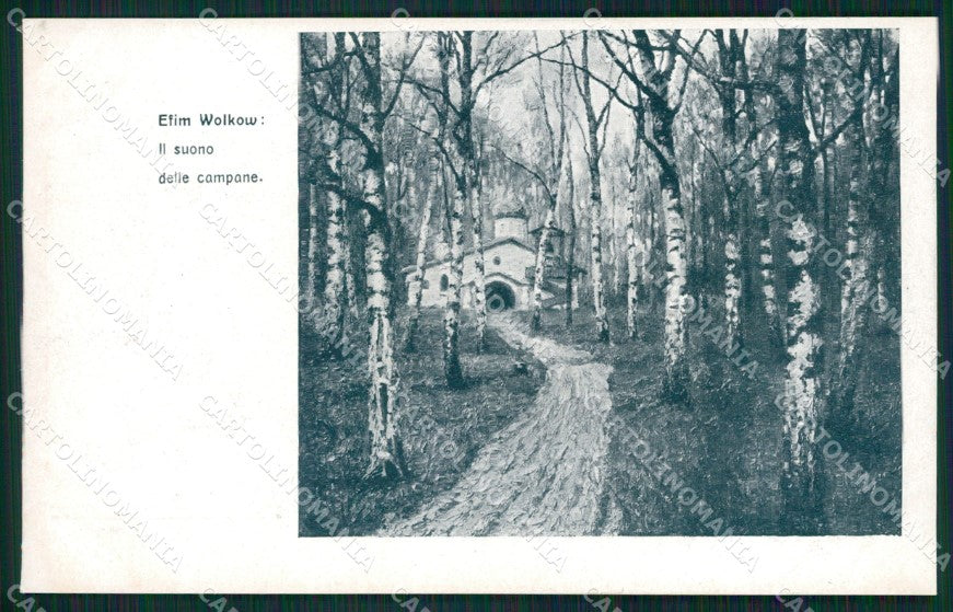 Russia Efim Wolkow Picture Artist Russian postcard XC0735 – fronte