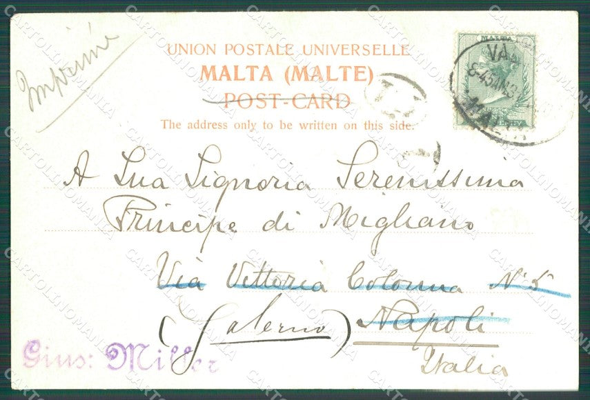 Malta Valletta Stamp postcard XC0787 – retro