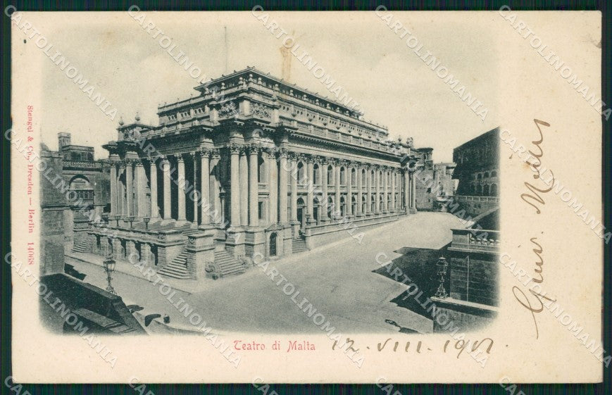 Malta Teatro Stamp postcard XC0813 – fronte