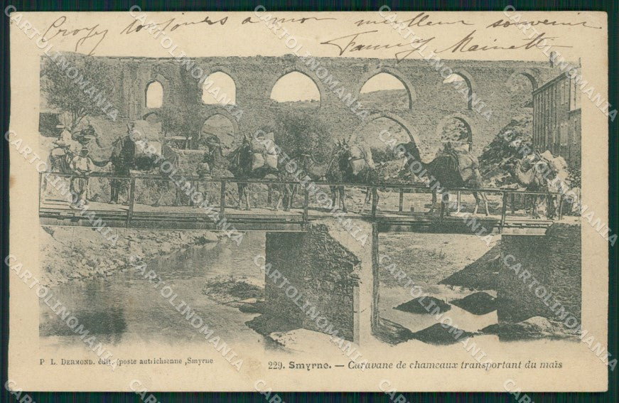 Turkey Smyrne French Levant Stamp postcard XC0828 – fronte