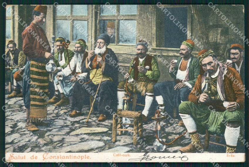 Turkey Constantinople Types Austrian Levant stamp TEAR postcard XC0888 – fronte