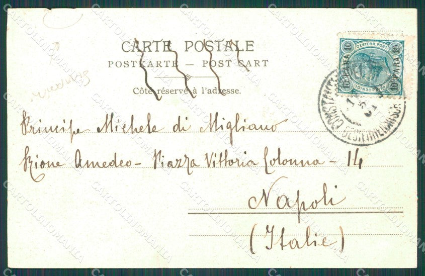 Turkey Constantinople LITTLE TEARS Austrian Levant stamp postcard XC0893 – retro