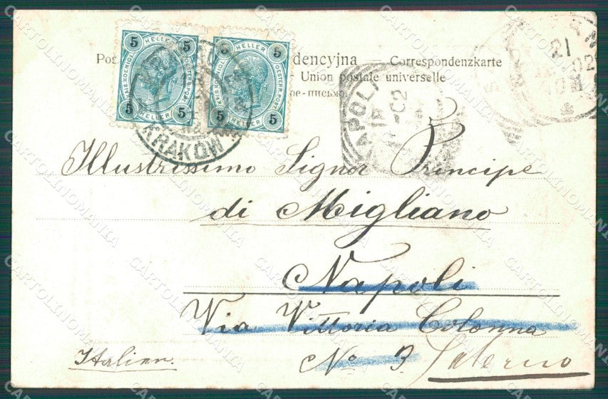 Poland Krakow Krakau Austrian Stamp postcard XC1085 – retro