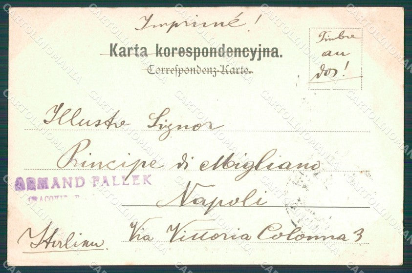 Poland Krakow Krakau Austrian Stamp postcard XC1086 – retro