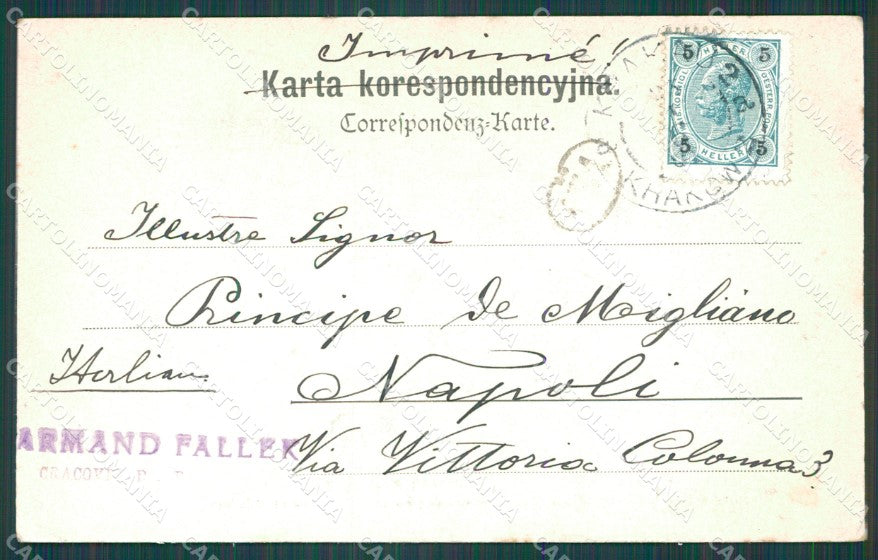 Poland Krakow Krakau Austrian Stamp postcard XC1089 – retro