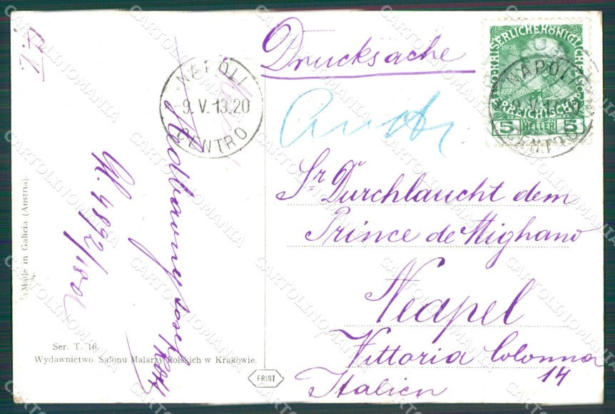 Poland Krakow Krakau Austrian Stamp postcard XC1098 – retro